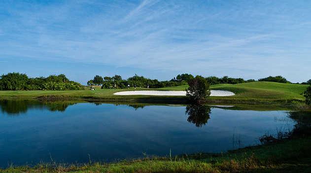 A view over the water from The Habitat Golf Course