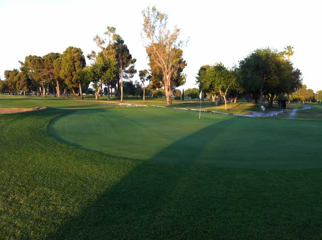 A view of a green at James C. Haggerty North Kern Golf Course