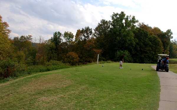 A view of a tee at Pebble Brook Golf Course