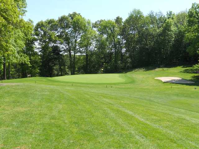 A view of the 9th green at Woodhaven Country Club