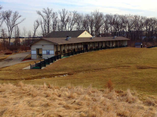 A view of the driving range tees at Tri County Golf Ranch