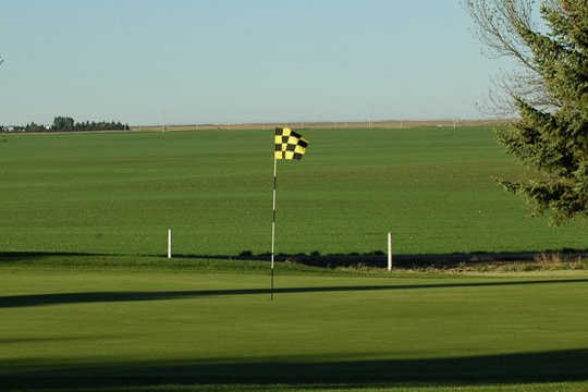 A view of a hole at Bow Island Golf Course