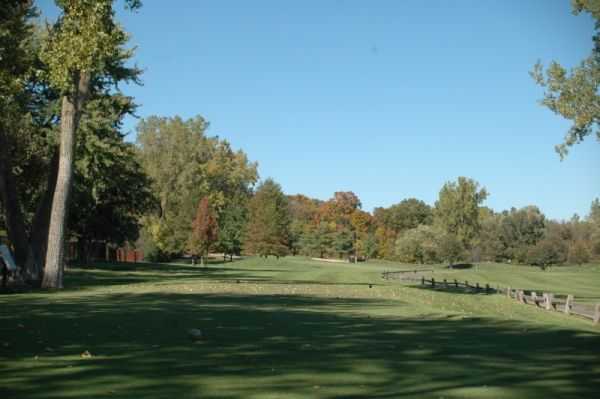 A view from a tee at Fox Creek Golf Course