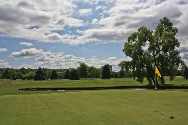 A sunny day view from Gold at Winding Creek Golf Course