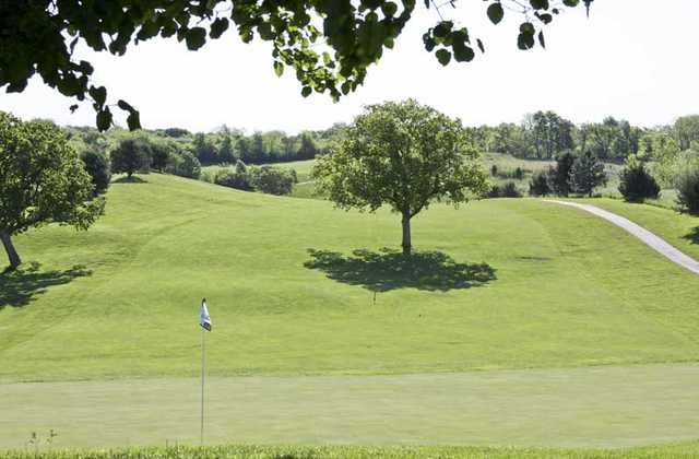 A view of a green at Shiloh Springs Golf Club