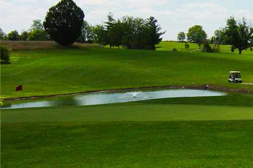 A view of a hole with water coming into play at Henry County Country Club
