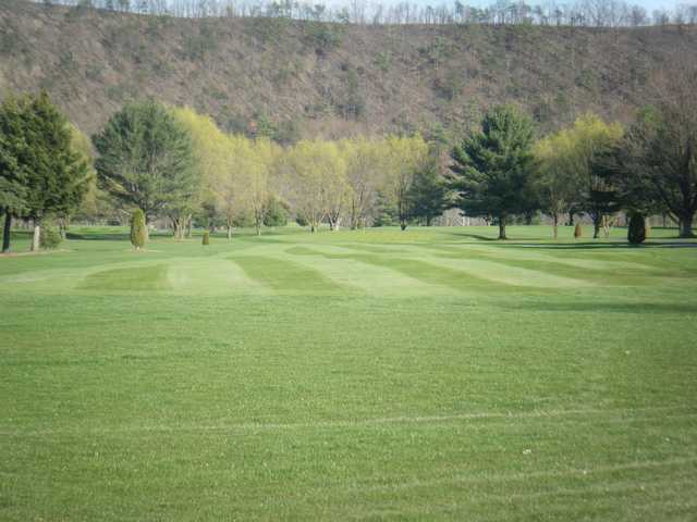 View of a green at Down River Golf Course