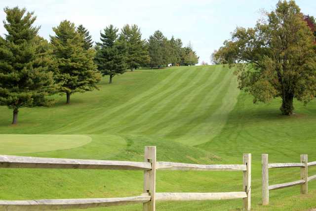 A view of the 9th fairway at the Woods from Possum Run Golf Course