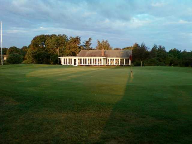 A sunrise view of hole #18 at Little Harbor Country Club