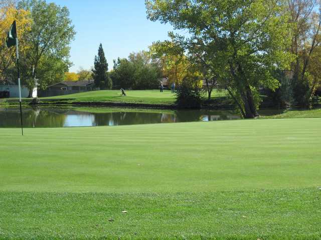 A view of a hole with water coming into play at Greenway Park Golf Course