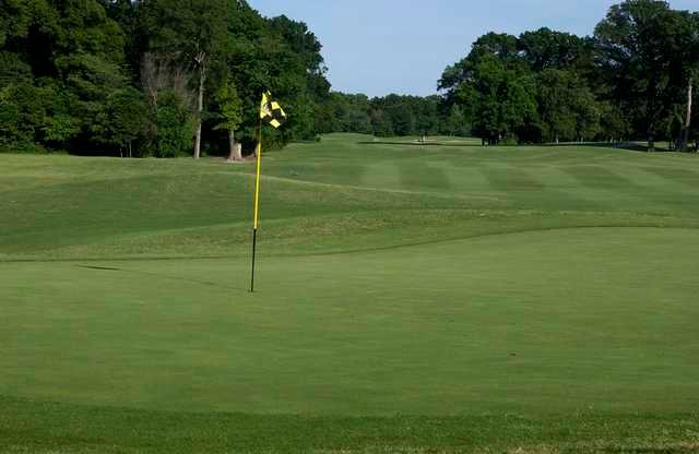 A view of a green at Twin Creeks Golf Course