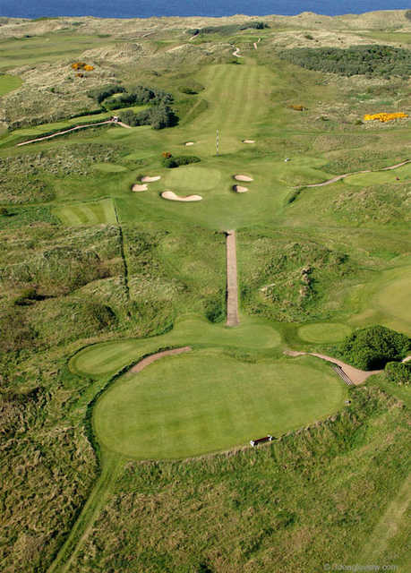 Aerial view of hole #11 at Dunluce Course from Royal Portrush Golf Club