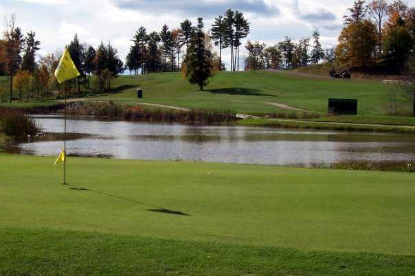 A view of a hole with water coming into play at Loudon Country Club