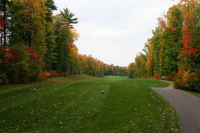 A fall view from a tee at Pine Hills Golf Course