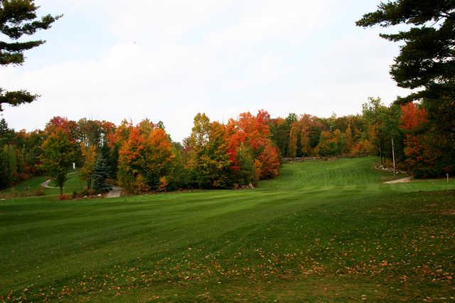 A view of a fairway at Pine Hills Golf Course