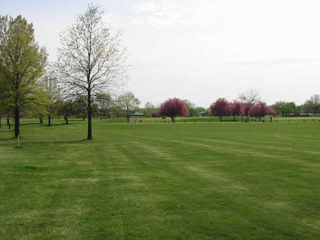 A view of the driving range tees at Deer Creek Golf Club