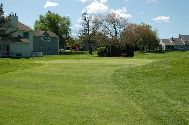 A view of the 5th green at Louisquisset Golf Club