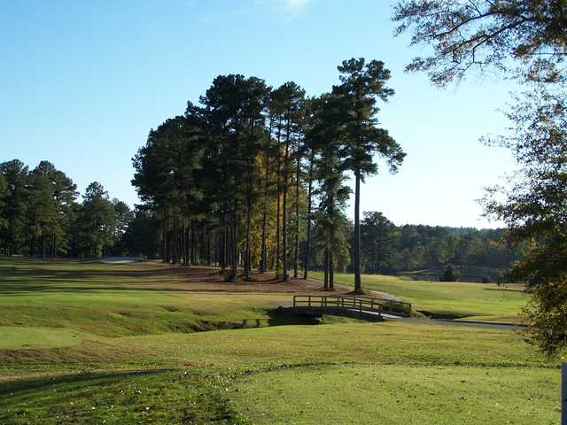 A view of a fairway at Eisenhower Lakes Golf Club
