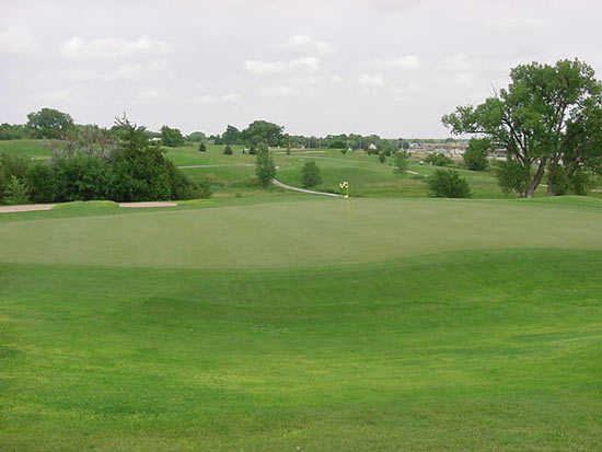 A view of green #17 at Meadowlark Hills Golf Course