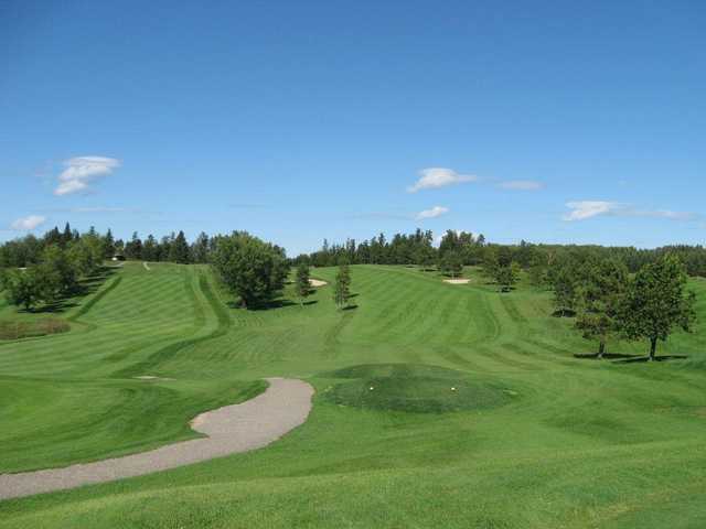 A view of a tee at Headwaters Golf Club