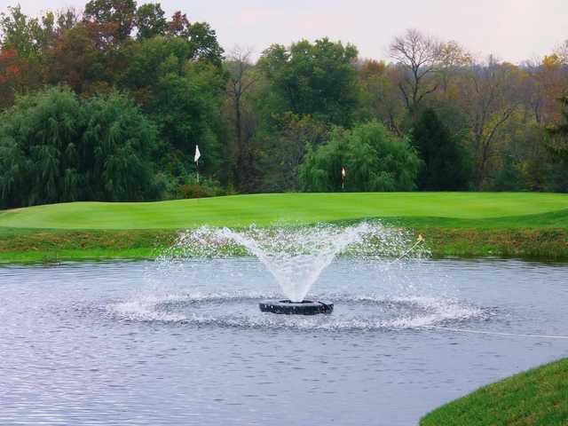 A view over a pond at Neshaminy Valley Golf Club