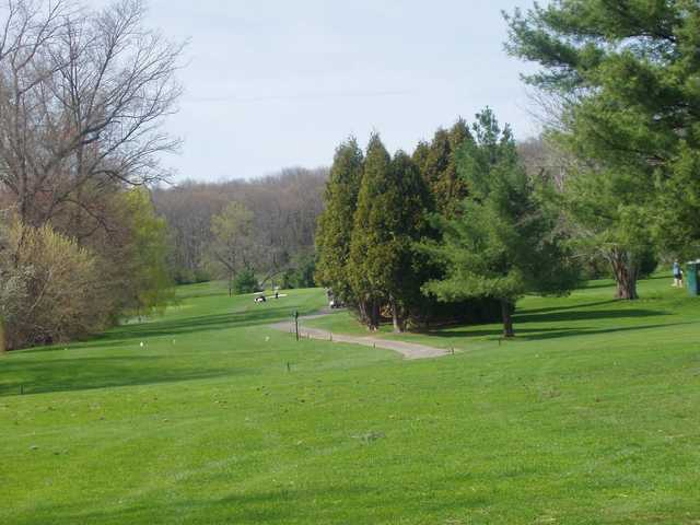 A view of a tee at Neshaminy Valley Golf Club