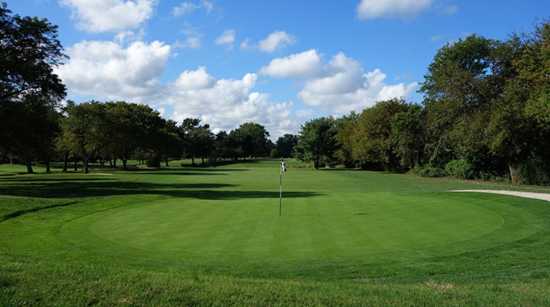 A view of the 2nd green at Merchantville Country Club