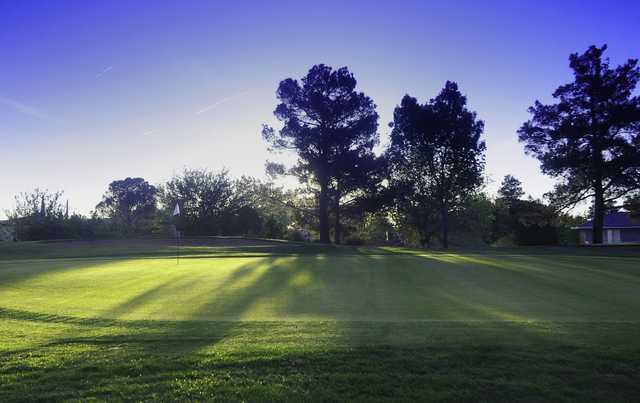 A view of the 1st green at Green Tree Golf Course