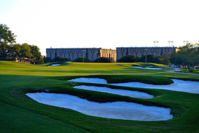 A view of the 18th green at The Golf Club at Texas A&M