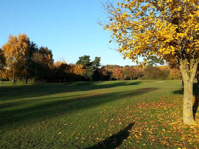 An autumn view of the 15th fairway at Ruddington Grange Golf Club