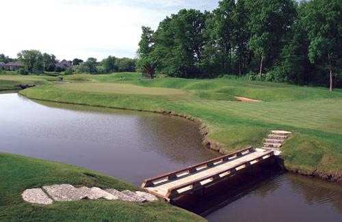 A view over the water of the 7th hole at Forest from Ivanhoe Club