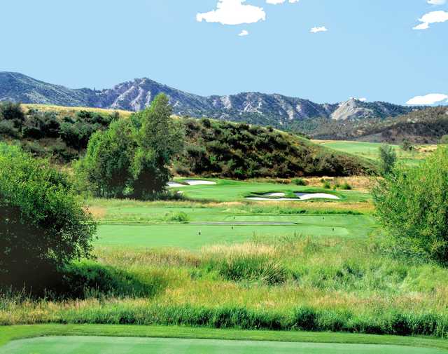 View of the par-3 12th hole at Frost Creek