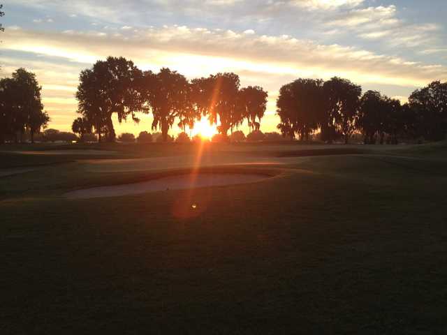 Sunset view of the course at Grand Lake RV and Golf Resort