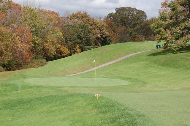 A view of the 1st green at Dudley Hill Golf Club