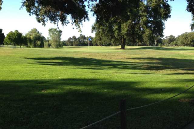 A view of a green at River Oaks Golf Club