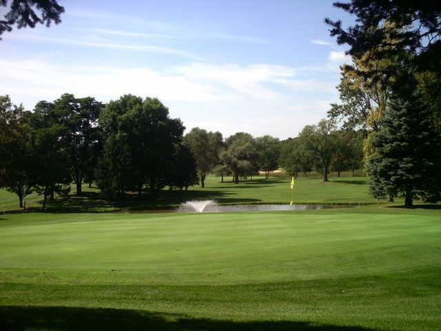 A view of a hole with water coming into play at Holley Brook Golf Course