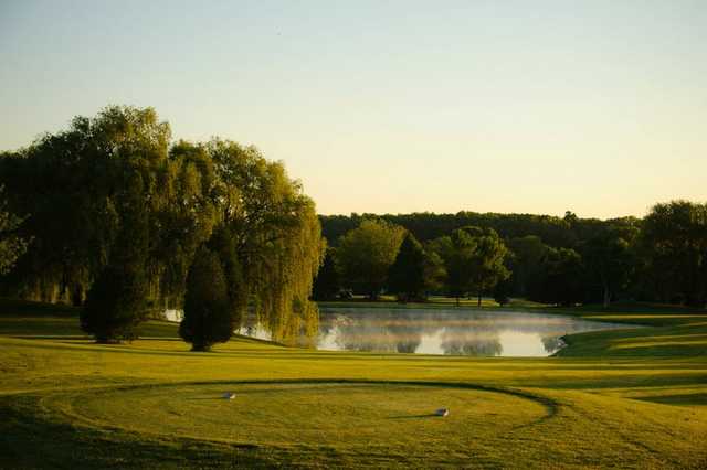 A view from the 1st tee at Quarry from Peninsula Lakes Golf Club