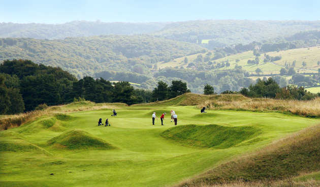 A view of a green at Painswick Golf Club
