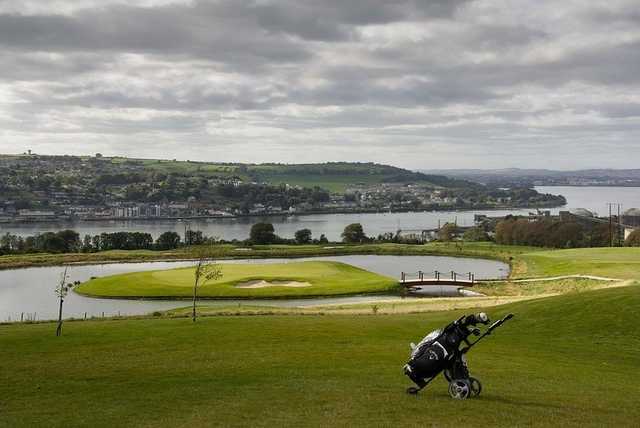 A view of the island green at Cobh Golf Club