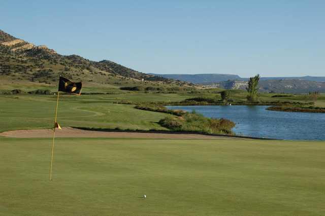 A view of a green at Coyote del Malpais Golf Course