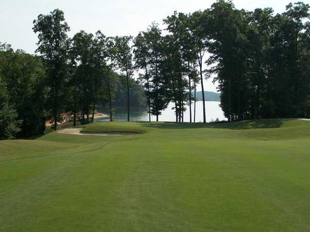 A view of the 14th green from Walker Golf Course At Clemson University.