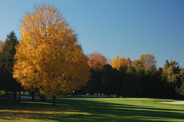 A fall view of the 17th green at Shawneeki Golf Club