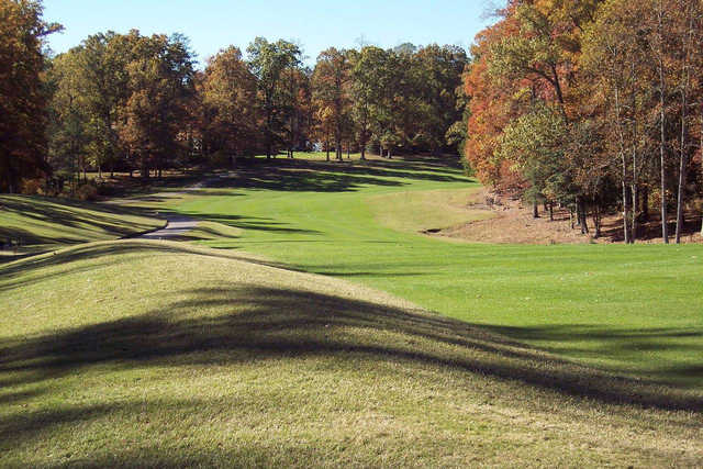 A view of a fairway at Brookwoods Golf Club