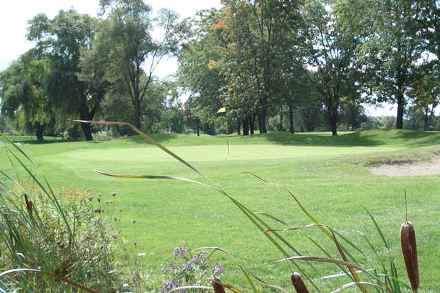 A view of a green at Southern Pines Golf and Country Club