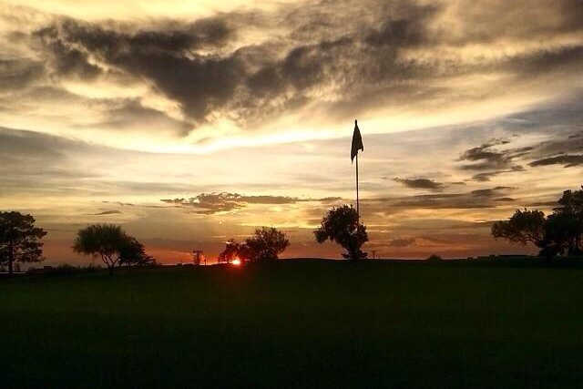 A sunset view from Southern Pines Golf and Country Club