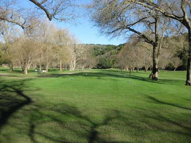 A view from a tee at Redwood Canyon Golf Course