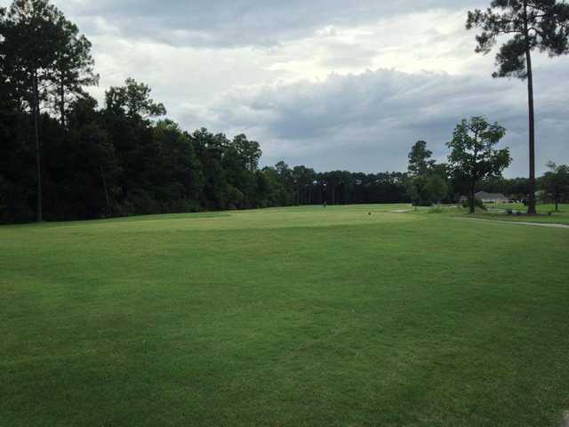 A view of a tee at Laurel Island Links