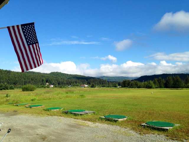 A view of the driving range at Mendenhall Golf Course