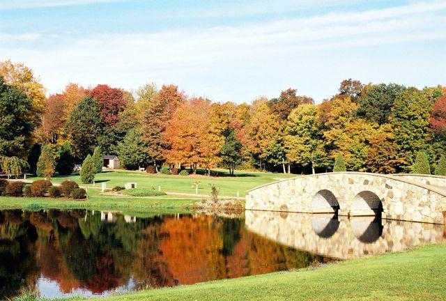 A view over a bridge at Twin Hills Country Club