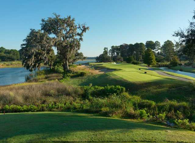 A view of a tee at East from Belfair Golf Club.